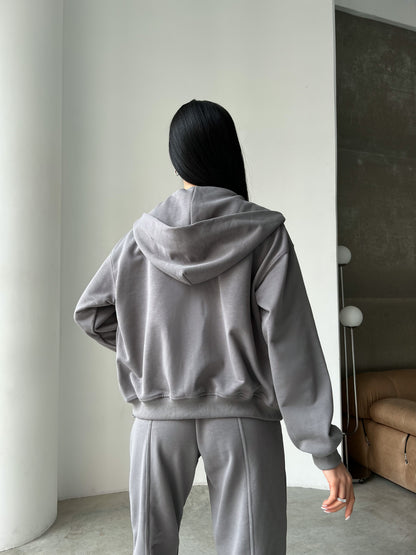 Sweatshirt MS ZIP Light Gray