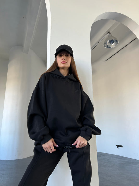 Hoodie MS Black (with fleece)