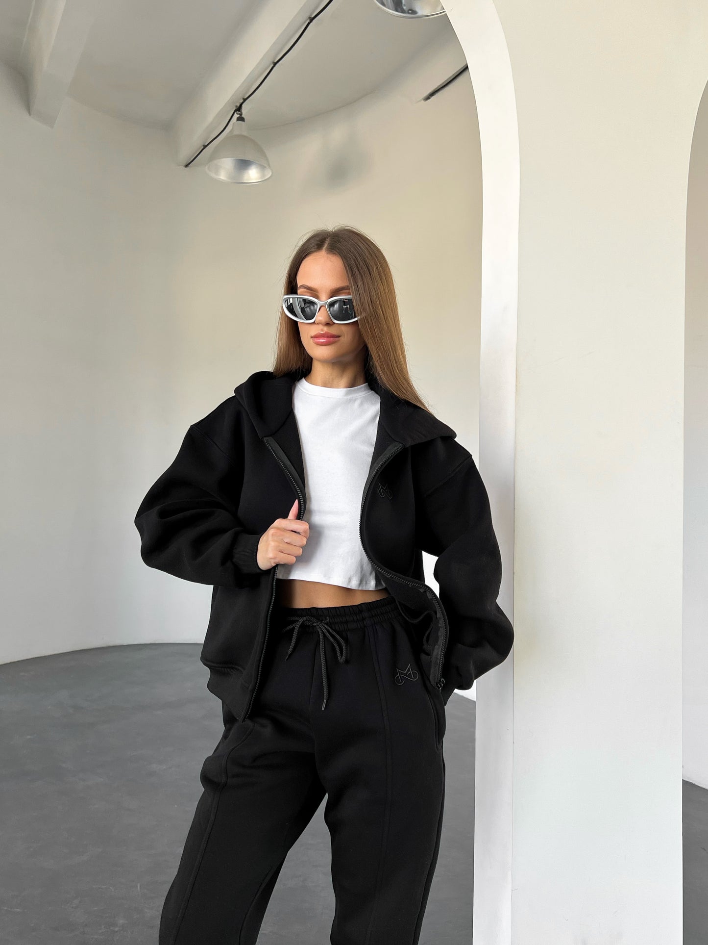 Sweatshirt MS ZIP Black (with fleece)