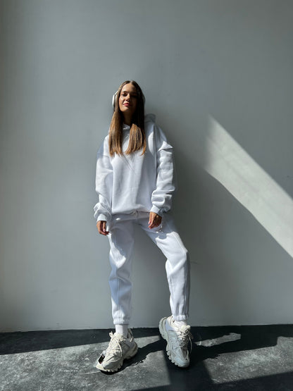 Hoodie MS White (with fleece)